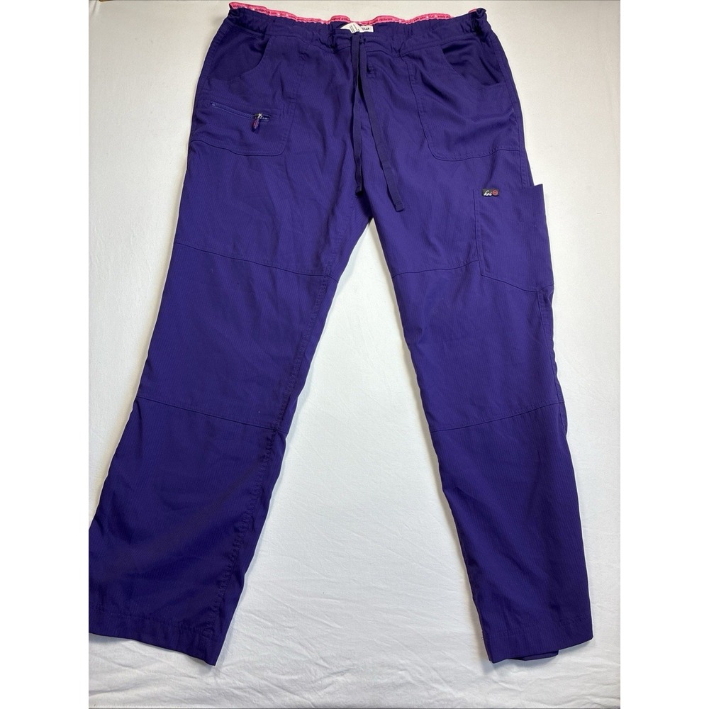 Koi Lite Regular XL Slim Fit, Mechanical Stretch, Purple Pockets, Scrub Pants